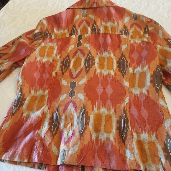 Ruby Rd. Rayon/Poly/Linen Blend Jacket in a Crinkled Lightweight Jean Jkt Style. - Picture 16 of 16